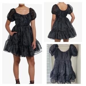 Black Organza Tiered Dress NEW Size XL #1630